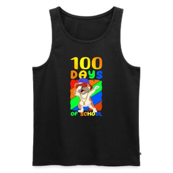 100 jours d’école Cadeau scolaire pour les enfants étudiants - Débardeur bio Premium Homme - noir - Devant - Michal (187cm)