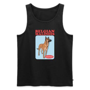 Belgian Shepherd Malinois Dog Gift - Men's Premium Organic Tank Top - black - Front - AI Model Male 178 light (178cm)