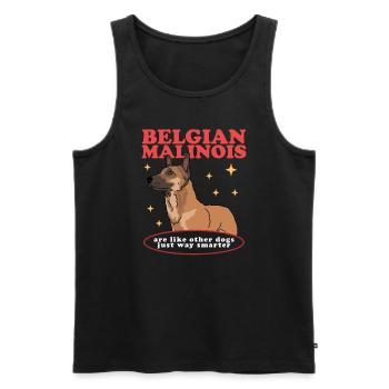 Belgian Shepherd Dog | Malinois Dog Gift - Men's Premium Organic Tank Top - black - Front - AI Model Male 178 light (178cm)