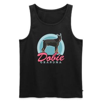 Doberman Dobie Grandma Dog Owner Gift - Men's Premium Organic Tank Top - black - Front - Michal (187cm)