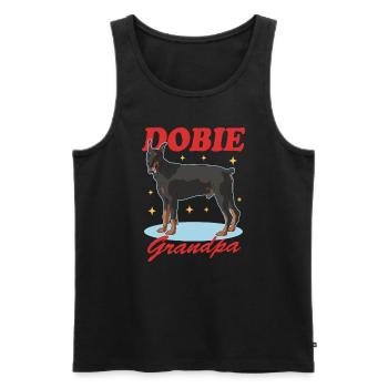 Doberman Dobie Grandpa Dog Owner Gift - Men's Premium Organic Tank Top - black - Front - Michal (187cm)