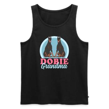 Doberman Dobie Grandma | Dog Owner Gift - Men's Premium Organic Tank Top - black - Front - Michal (187cm)