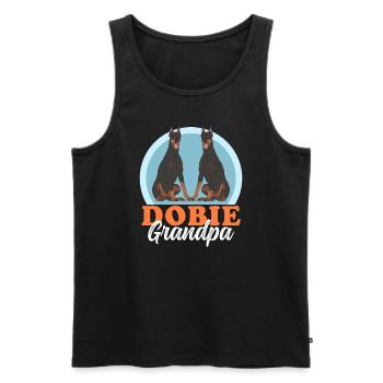 Doberman Dog Owner Dobie Grandpa Gift - Men's Premium Organic Tank Top - black - Front - Michal (187cm)