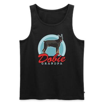 Doberman Dobie Grandpa | Dog Owner Gift - Men's Premium Organic Tank Top - black - Front - Michal (187cm)