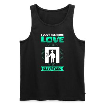 Fahrstuhl Aufzug Aufzugsmechaniker Geschenk - Männer Premium Bio Tank Top - Schwarz - Vorne - Michal (187cm)