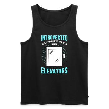Fahrstuhl | Aufzug Aufzugsmechaniker Geschenk - Männer Premium Bio Tank Top - Schwarz - Vorne - Michal (187cm)