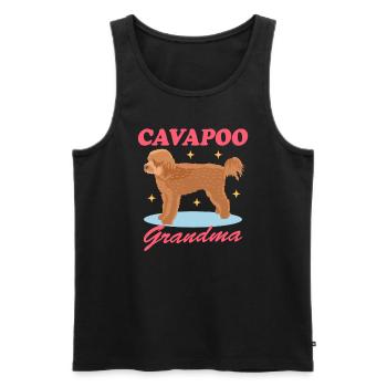 Cavapoo Grandma | Cavoodle Dog Owner Gift - Men's Premium Organic Tank Top - black - Front - AI Model Male 178 light (178cm)