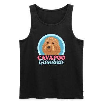 Cavapoo Grandma Hundebesitzer Cavoodle Geschenk - Männer Premium Bio Tank Top - Schwarz - Vorne - AI Model Male 178 light (178cm)