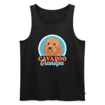 Cavapoo Grandpa Hundebesitzer Cavoodle Geschenk - Männer Premium Bio Tank Top - Schwarz - Vorne - AI Model Male 178 light (178cm)