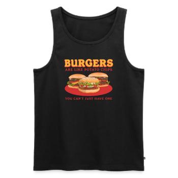 Hamburger Fast Food Burger Fast Food Cadeau - Débardeur bio Premium Homme - noir - Devant - Michal (187cm)