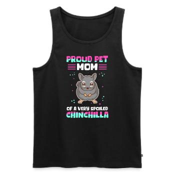 Chinchilla Maman Propriétaire Chinchillas Cadeau - Débardeur bio Premium Homme - noir - Devant - AI Model Male 178 light (178cm)