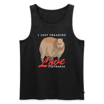 Capybara Capybaras Capybara Capybara Cadeau - Débardeur bio Premium Homme - noir - Devant - AI Model Male 178 light (178cm)