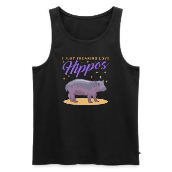 Hippo Baby Hippo Hippo Gift - Men's Premium Organic Tank Top - black - Front - AI Model Male 178 light (178cm)