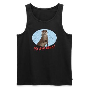 Loutre de mer Loutre Cadeau de loutre - Débardeur bio Premium Homme - noir - Devant - AI Model Male 178 light (178cm)
