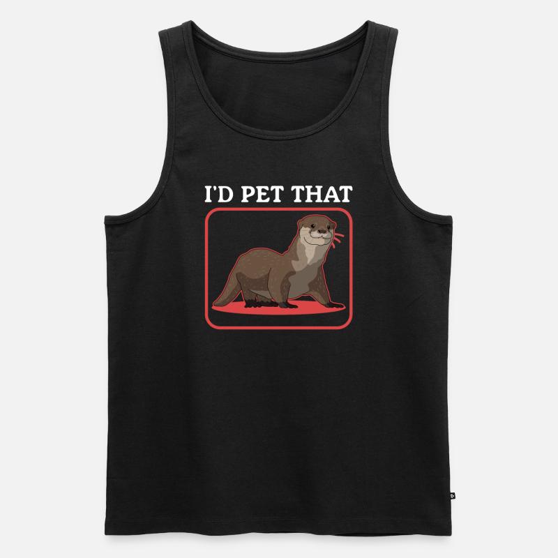Otter Fischotter Geschenk - Männer Premium Bio Tank Top - Schwarz