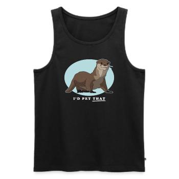 Otter Otter Sea Otter Gift - Men's Premium Organic Tank Top - black - Front - AI Model Male 178 light (178cm)