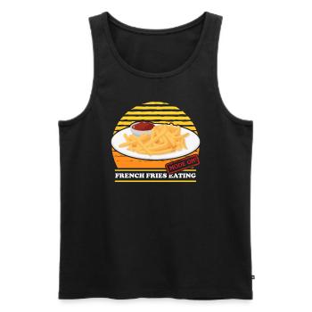 French fries fast food fries fast food gift - Men's Premium Organic Tank Top - black - Front - AI Model Male 178 light (178cm)