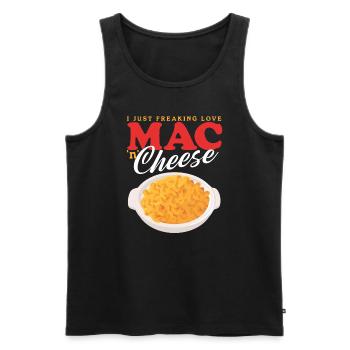 Macaroni au fromage | Mac et fromage cadeau - Débardeur bio Premium Homme - noir - Devant - Michal (187cm)