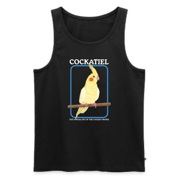 Cockatiel Bird Bird Owner Cadeau - Débardeur bio Premium Homme - noir - Devant - AI Model Male 178 light (178cm)