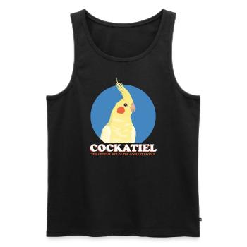 Cockatiels Bird Owner Bird Gift - Débardeur bio Premium Homme - noir - Devant - AI Model Male 178 light (178cm)