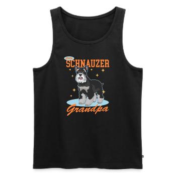 Schnauzer miniature Grand-père Schnauzer Chien Cadeau - Débardeur bio Premium Homme - noir - Devant - AI Model Male 178 light (178cm)