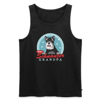 Schnauzer miniature Grand-père chien Schnauzer cadeau - Débardeur bio Premium Homme - noir - Devant - AI Model Male 178 light (178cm)