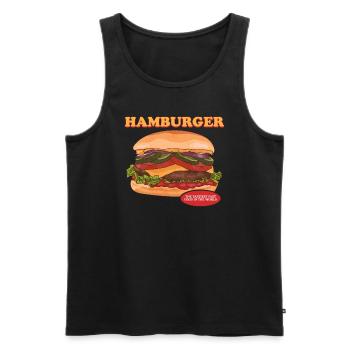Hamburger Burger Fast Food Fastfood Geschenk - Männer Premium Bio Tank Top - Schwarz - Vorne - Michal (187cm)
