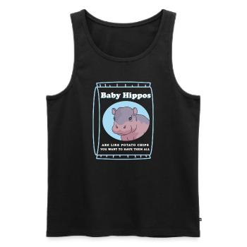 Hippo Baby Hippo Hippo Gift - Men's Premium Organic Tank Top - black - Front - AI Model Male 178 light (178cm)