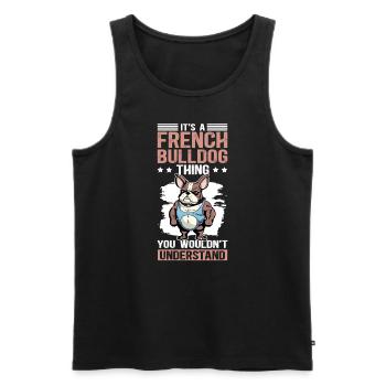 Bouledogue Français Cadeau Bulldog Français - Débardeur bio Premium Homme - noir - Devant - Michal (187cm)
