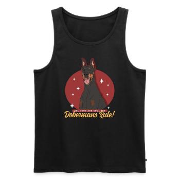 Doberman Dogs Dog Owner Gift - Men's Premium Organic Tank Top - black - Front - AI Model Male 178 light (178cm)