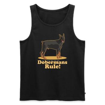 Doberman Dog Dog Owner Gift - Men's Premium Organic Tank Top - black - Front - AI Model Male 178 light (178cm)