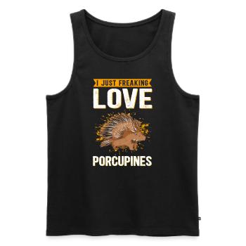 Porc-épic Cadeau - Débardeur bio Premium Homme - noir - Devant - Michal (187cm)