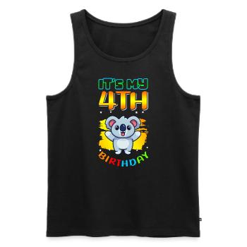 4. Geburtstag | 4 Jahre alt Geschenkidee Geschenk - Männer Premium Bio Tank Top - Schwarz - Vorne - Michal (187cm)