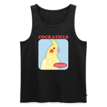 Cockatiels Bird Owner Cadeau - Débardeur bio Premium Homme - noir - Devant - AI Model Male 178 light (178cm)