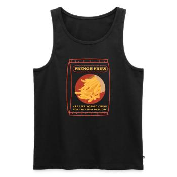 French fries fries fast food fast food gift - Men's Premium Organic Tank Top - black - Front - Michal (187cm)