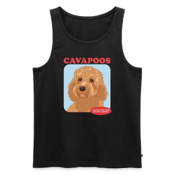Cavapoo Dogs Cavoodle Dog Owner Cadeau - Débardeur bio Premium Homme - noir - Devant - AI Model Male 178 light (178cm)