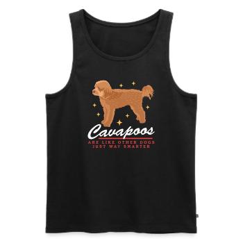 Chiens Cavapoo | Cadeau du propriétaire de chien Cavoodle - Débardeur bio Premium Homme - noir - Devant - AI Model Male 178 light (178cm)