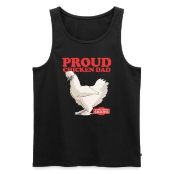 Silk Chicken Dad Chicken Silkie Silk Chickens Gift - Men's Premium Organic Tank Top - black - Front - AI Model Male 178 light (178cm)