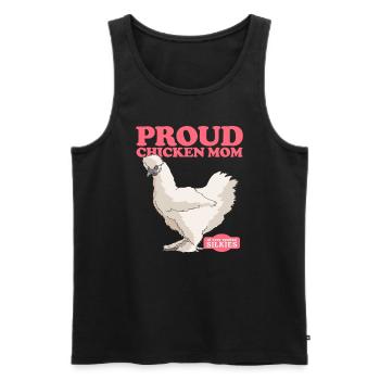 Poulet en soie maman poulet Silkie Silk poulets cadeau - Débardeur bio Premium Homme - noir - Devant - Michal (187cm)