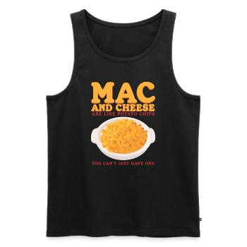Macaroni au fromage et macaroni au fromage en cadeau - Débardeur bio Premium Homme - noir - Devant - Michal (187cm)