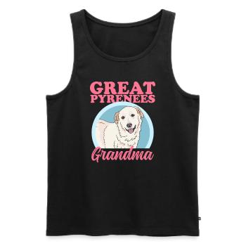 Grand-mère Chien de montagne des Pyrénées | Cadeau du propriétaire de chien - Débardeur bio Premium Homme - noir - Devant - AI Model Male 178 light (178cm)