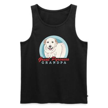 Pyrenäenberghund Grandpa Pyrenees Hunde Geschenk - Männer Premium Bio Tank Top - Schwarz - Vorne - AI Model Male 178 light (178cm)