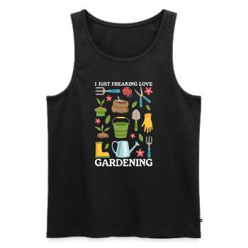 Jardinage Jardin Maison Jardinier Jardinier Cadeau - Débardeur bio Premium Homme - noir - Devant - Michal (187cm)