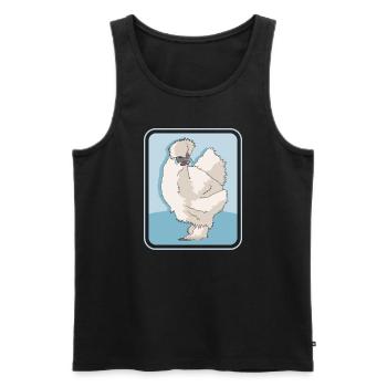Silk Chicken Silk Chickens Silkie Chickens Gift - Men's Premium Organic Tank Top - black - Front - AI Model Male 178 light (178cm)