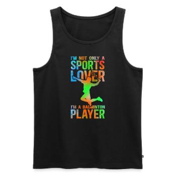 Badminton Badminton Player Gift - Men's Premium Organic Tank Top - black - Front - Michal (187cm)