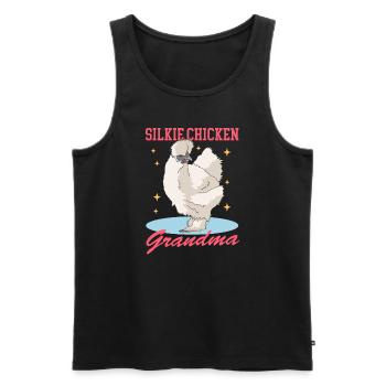 Silk Chicken Granny Silkie Chicken Silk Chickens Gift - Men's Premium Organic Tank Top - black - Front - AI Model Male 178 light (178cm)
