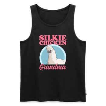 Silk Chicken Grandma Silk Chicken Silkie Chicken Gift - Men's Premium Organic Tank Top - black - Front - AI Model Male 178 light (178cm)