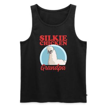 Silk Chicken Grandpa Silk Chicken Silkie Chicken Gift - Men's Premium Organic Tank Top - black - Front - AI Model Male 178 light (178cm)