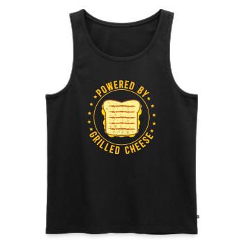Grilled Cheese Cheese Lover Cheese Gift - Men's Premium Organic Tank Top - black - Front - AI Model Male 178 light (178cm)