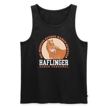 Haflinger Pferde Haffi Pferdebesitzer Geschenk - Männer Premium Bio Tank Top - Schwarz - Vorne - AI Model Male 178 light (178cm)
